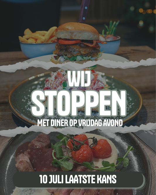Wij stoppen met ons vrijdagavond diner…